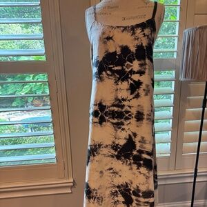 Vintage Krista Larson 100% silk slip dress in midnight blue